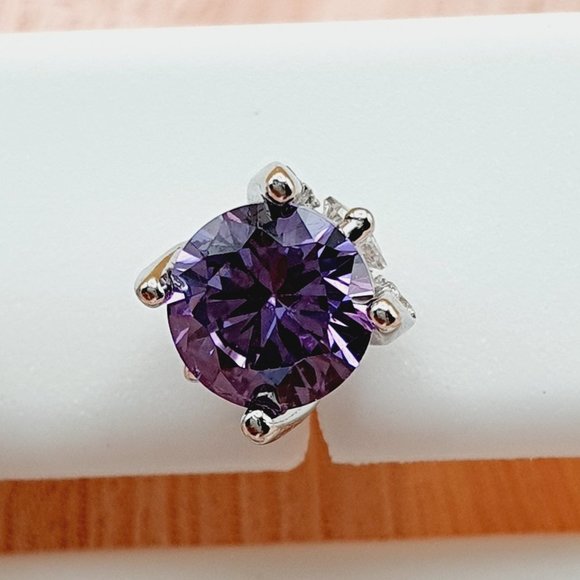 "Birthstone S925 Sterling Silver CZ Stud Earrings for Women/Girl, US19251041 - Picture 6 of 15